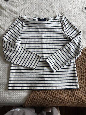 J.Crew Women's Striped Bow-Back Top